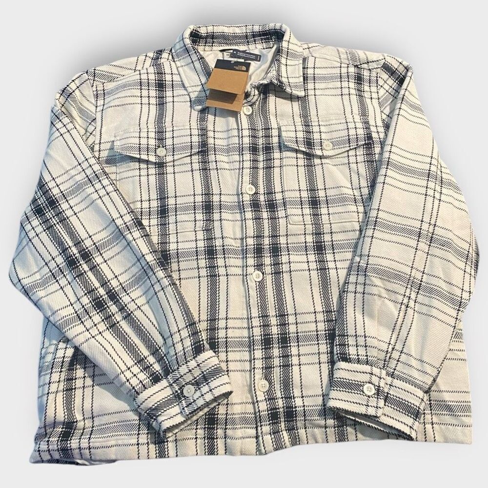The North Face Mens Valley Twill Utility White Dune Shacket size XXL New (a)